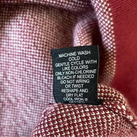 Art of Rhetoric short sleeve sweater button up shirt maroon diamond knit sz M - Picture 8 of 9